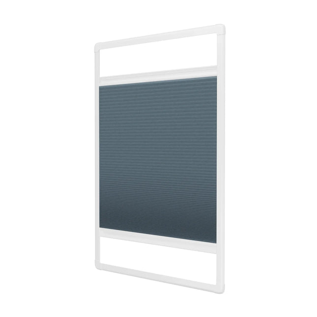 Pleated Blinds No Drill - Easy Fit - Perfect Magnetic Frame - Translucent - Blue