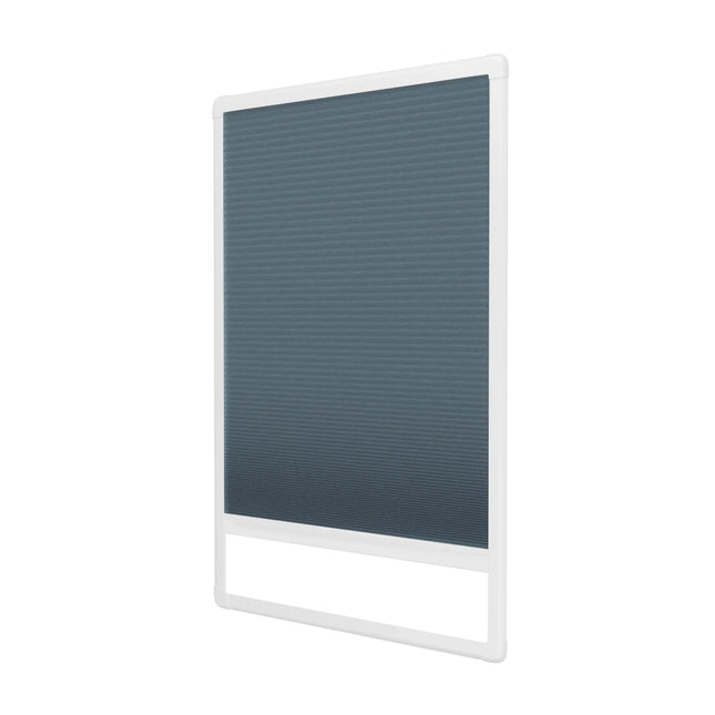 Pleated Blinds No Drill - Easy Fit - Perfect Magnetic Frame - Blackout - Blue