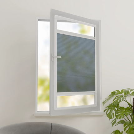 Pleated Blinds No Drill - Easy Fit - Perfect Magnetic Frame - Translucent - Blue