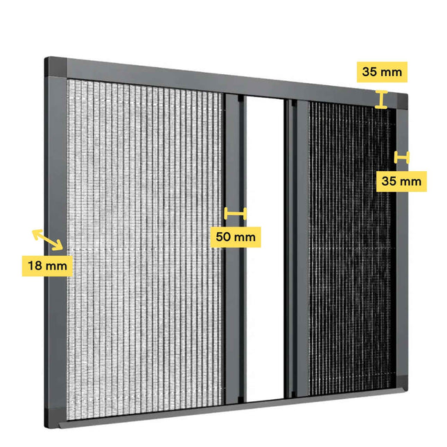 Sliding Pleated Fly Screen Double-Door - Made to measure