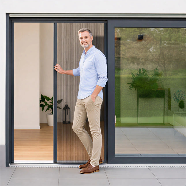 Sliding Pleated Fly Screen Door - Made to measure