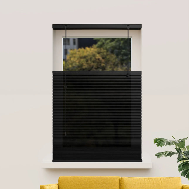Pleated Honeycomb Blinds - Made to measure - Semi-transparent - Black