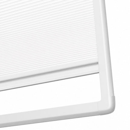 Pleated Blinds No Drill - Easy Fit - Perfect Magnetic Frame - Blackout - White