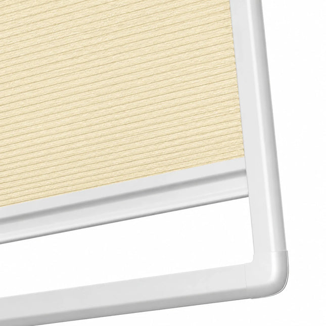 Pleated Blinds No Drill - Easy Fit - Perfect Magnetic Frame - Blackout - Beige