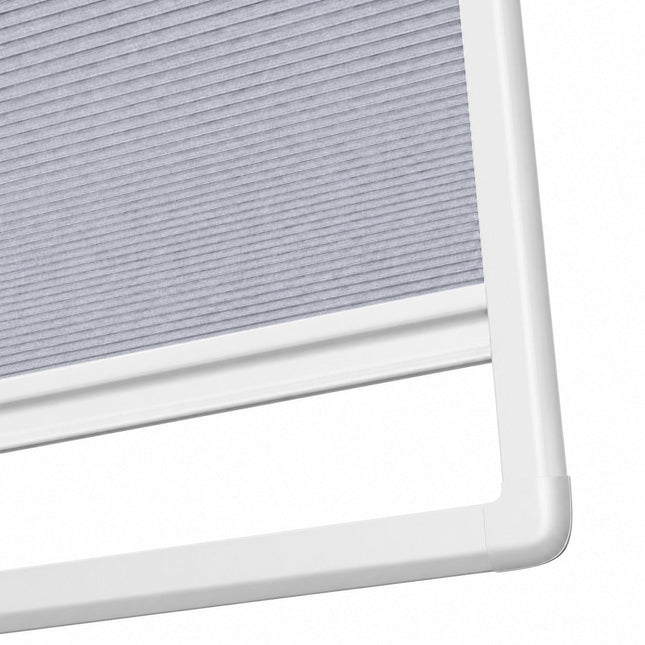 Pleated Blinds No Drill - Easy Fit - Perfect Magnetic Frame - Translucent - Light Gray