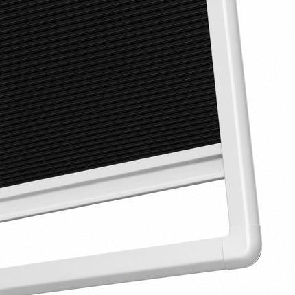 Pleated Blinds No Drill - Easy Fit - Perfect Magnetic Frame - Blackout - Black