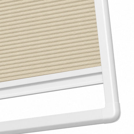 Pleated Blinds No Drill - Easy Fit - Perfect Magnetic Frame - Blackout - Light Brown