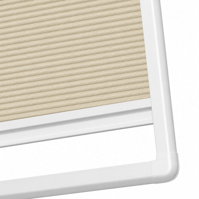 Pleated Blinds No Drill - Easy Fit - Perfect Magnetic Frame - Blackout - Light Brown